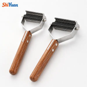 SHIYUAN Wooden Handle Pet Dematting Comb