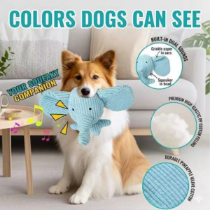 SHIYUAN Durable Dog Chew Toy Blue Elephant